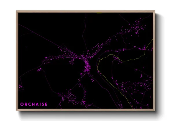 Une affiche de carte sur Orchaise