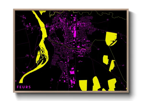 Une affiche de carte sur Feurs