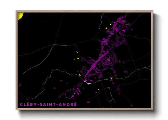 Une affiche de carte sur Cléry-Saint-André