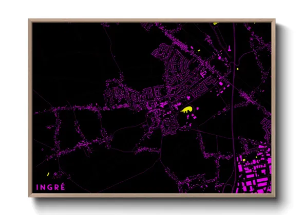 Une affiche de carte sur Ingré