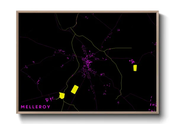Une affiche de carte sur Melleroy