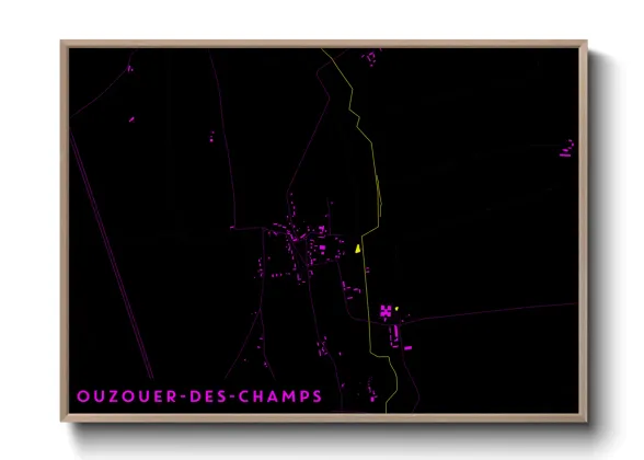 Une affiche de carte sur Ouzouer-des-Champs