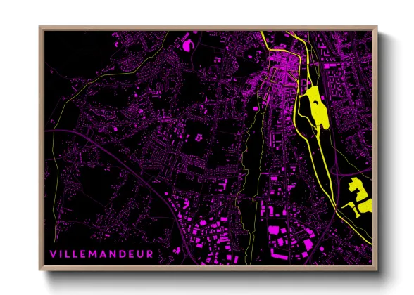 Une affiche de carte sur Villemandeur