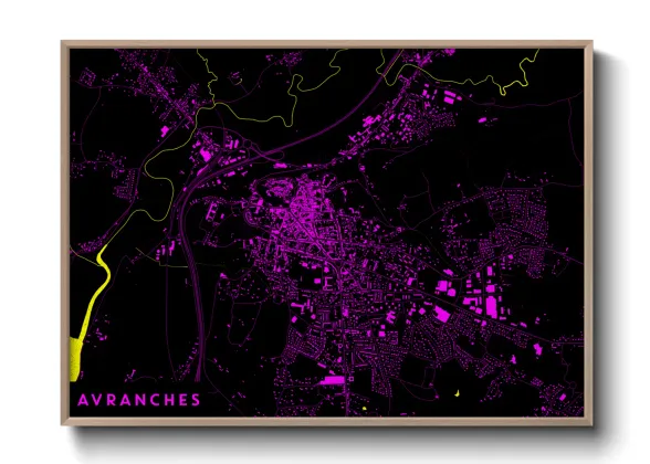 Une affiche de carte sur Avranches