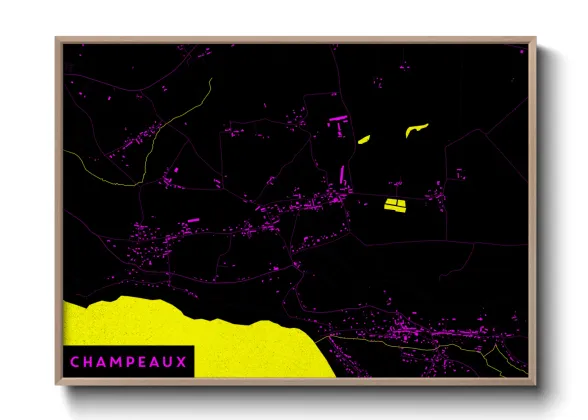 Une affiche de carte sur Champeaux