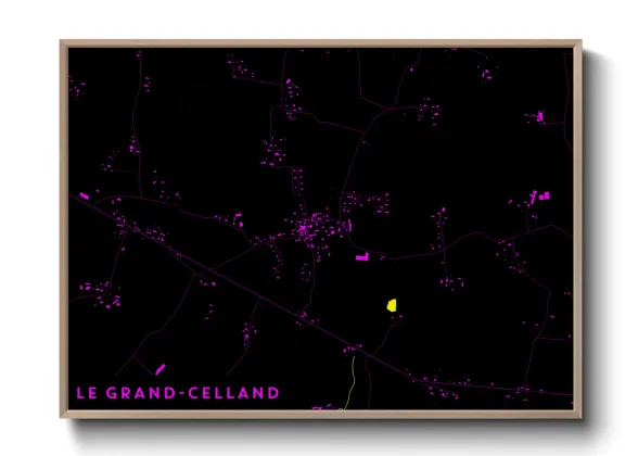 Une affiche de carte sur Le Grand-Celland