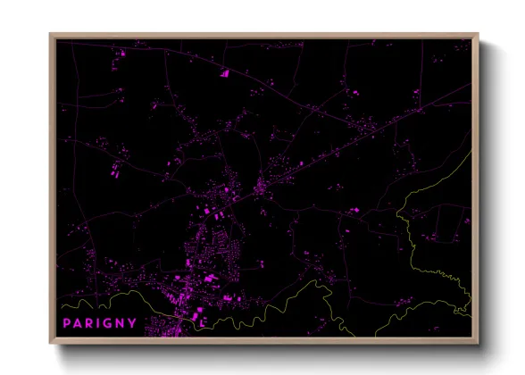 Une affiche de carte sur Parigny