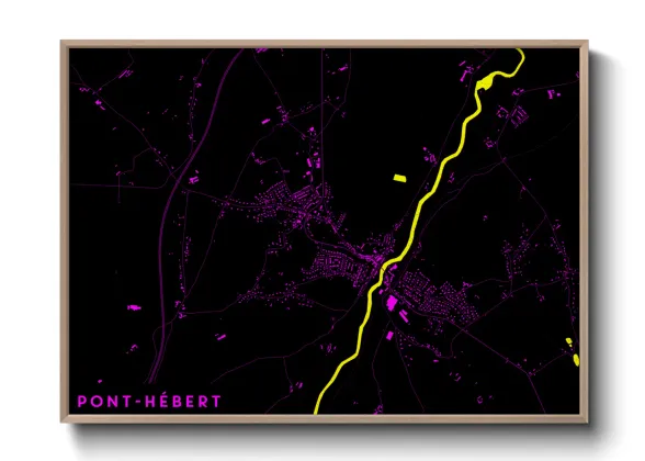Une affiche de carte sur Pont-Hébert
