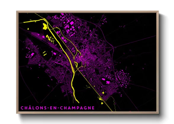Une affiche de carte sur Châlons-en-Champagne