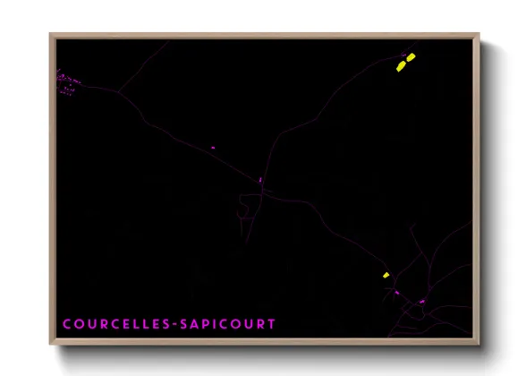 Une affiche de carte sur Courcelles-Sapicourt