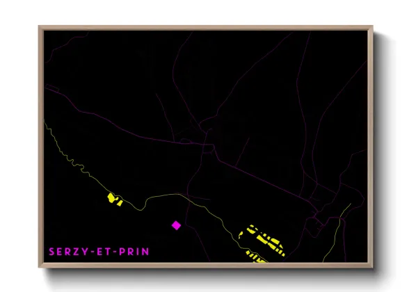 Une affiche de carte sur Serzy-et-Prin