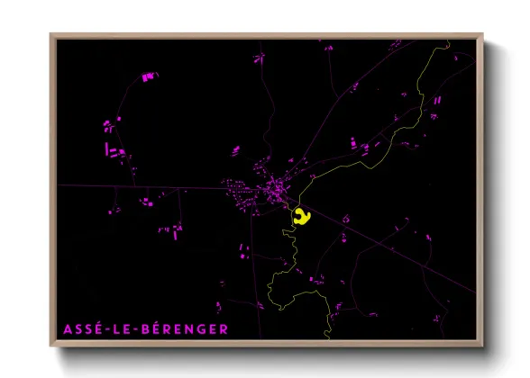 Une affiche de carte sur Assé-le-Bérenger