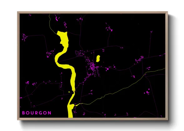 Une affiche de carte sur Bourgon