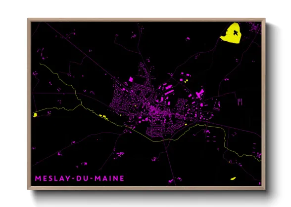 Une affiche de carte sur Meslay-du-Maine