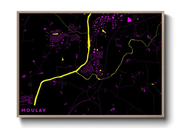 Une affiche de carte sur Moulay