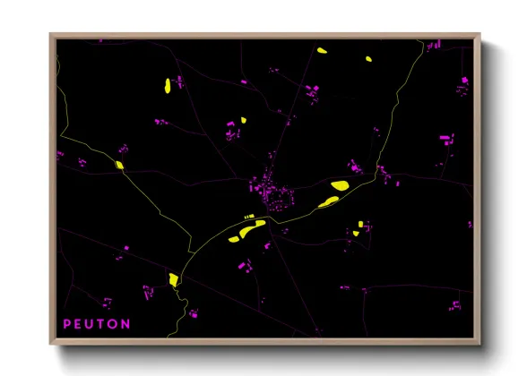 Une affiche de carte sur Peuton