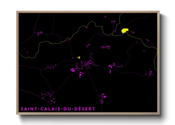 Une affiche de carte sur Saint-Calais-du-Désert