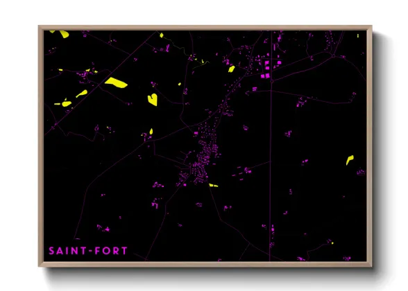 Une affiche de carte sur Saint-Fort