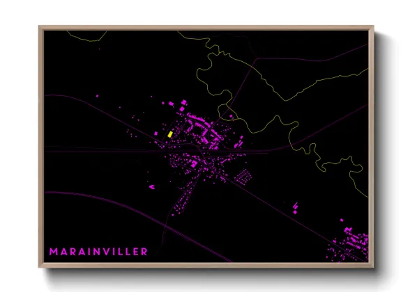 Une affiche de carte sur Marainviller