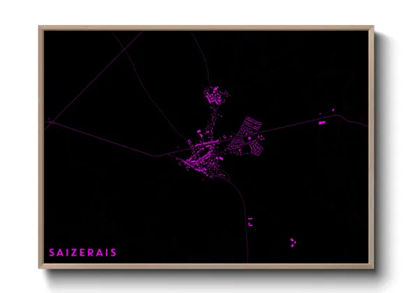 Une affiche de carte sur Saizerais