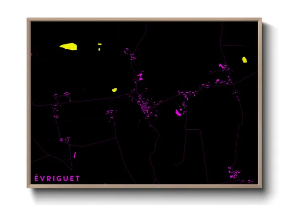 Une affiche de carte sur Évriguet