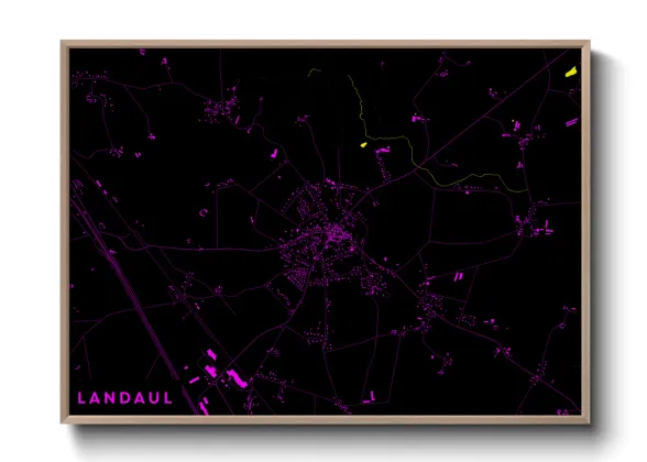 Une affiche de carte sur Landaul