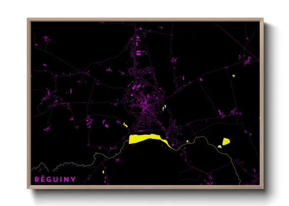 Une affiche de carte sur Réguiny