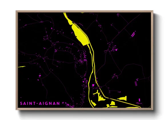 Une affiche de carte sur Saint-Aignan