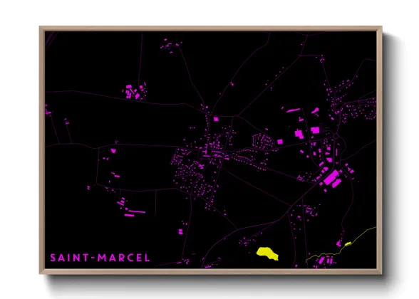 Une affiche de carte sur Saint-Marcel