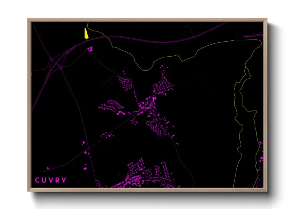 Une affiche de carte sur Cuvry