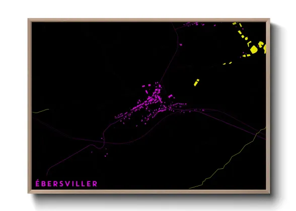 Une affiche de carte sur Ébersviller