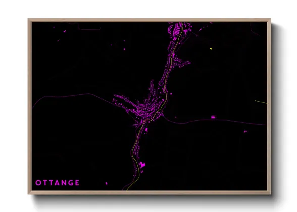 Une affiche de carte sur Ottange