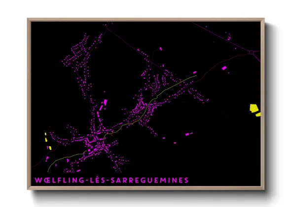 Une affiche de carte sur Wœlfling-lès-Sarreguemines