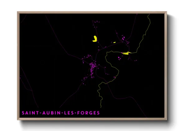 Une affiche de carte sur Saint-Aubin-les-Forges