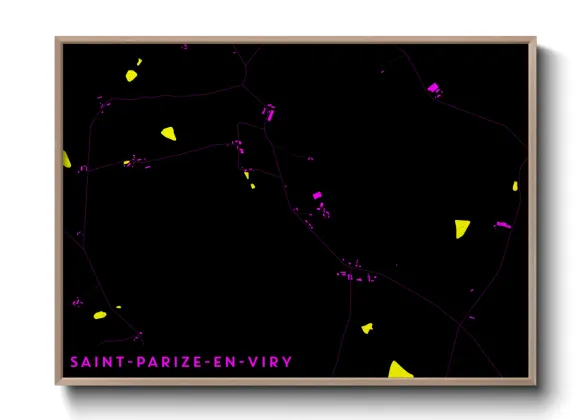 Une affiche de carte sur Saint-Parize-en-Viry