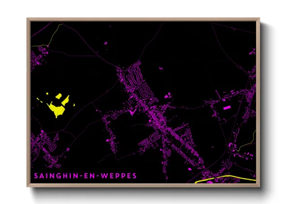 Une affiche de carte sur Sainghin-en-Weppes