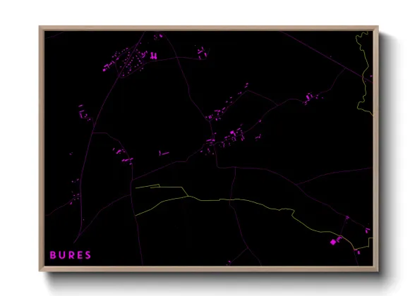 Une affiche de carte sur Bures