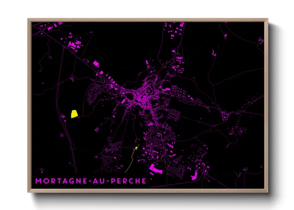 Une affiche de carte sur Mortagne-au-Perche