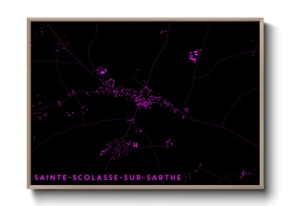 Une affiche de carte sur Sainte-Scolasse-sur-Sarthe