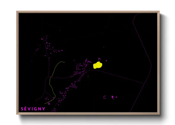Une affiche de carte sur Sévigny