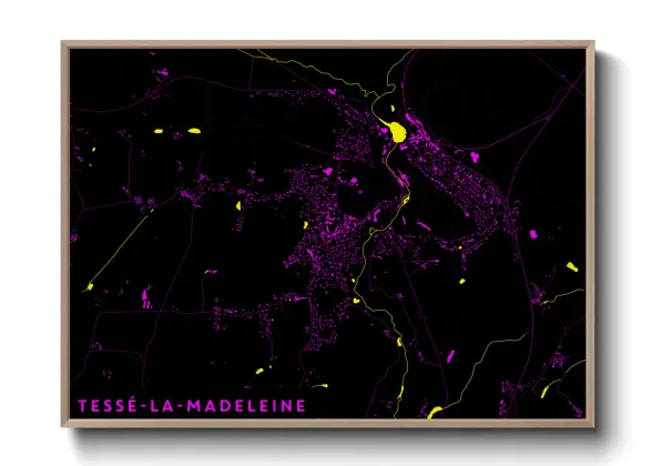 Une affiche de carte sur Tessé-la-Madeleine