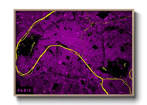 Une affiche de carte sur Paris