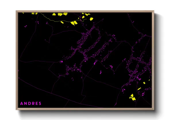 Une affiche de carte sur Andres