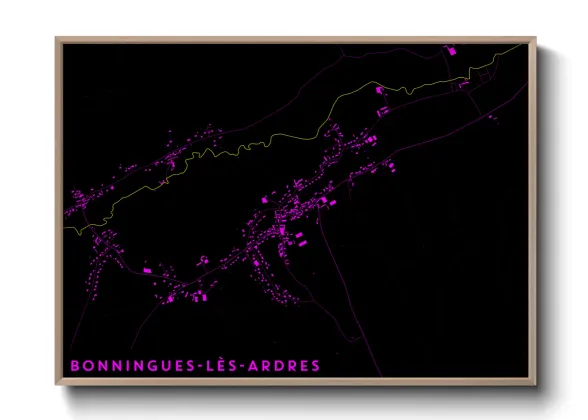 Une affiche de carte sur Bonningues-lès-Ardres