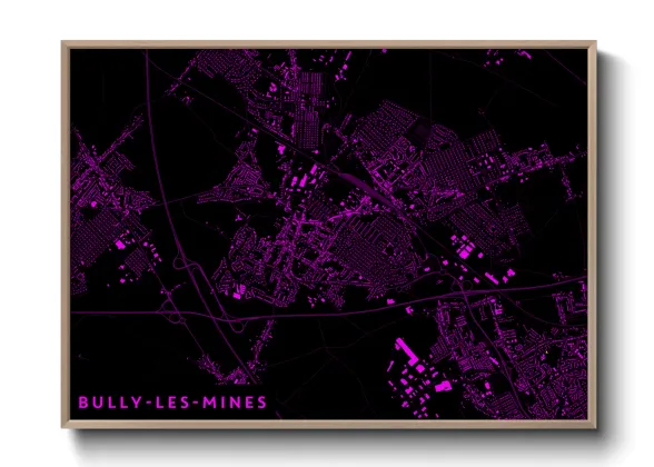 Une affiche de carte sur Bully-les-Mines