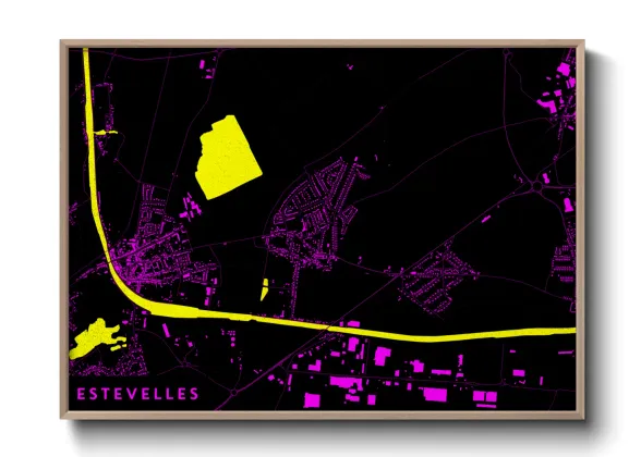 Une affiche de carte sur Estevelles