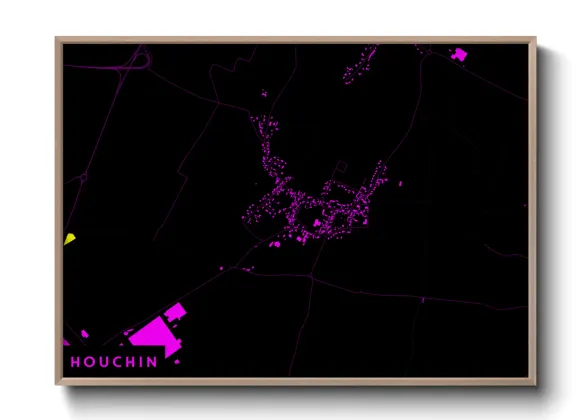 Une affiche de carte sur Houchin