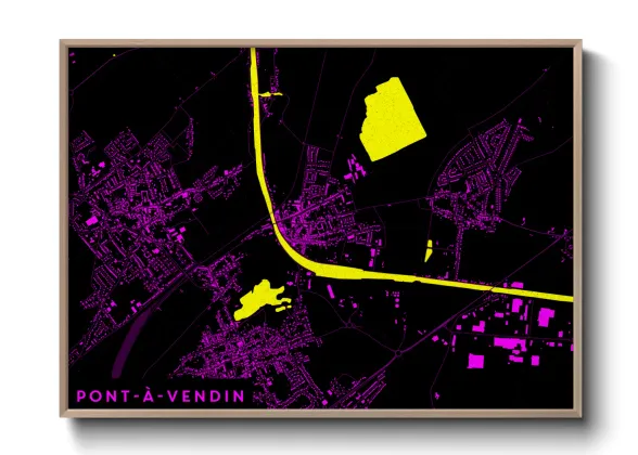 Une affiche de carte sur Pont-à-Vendin