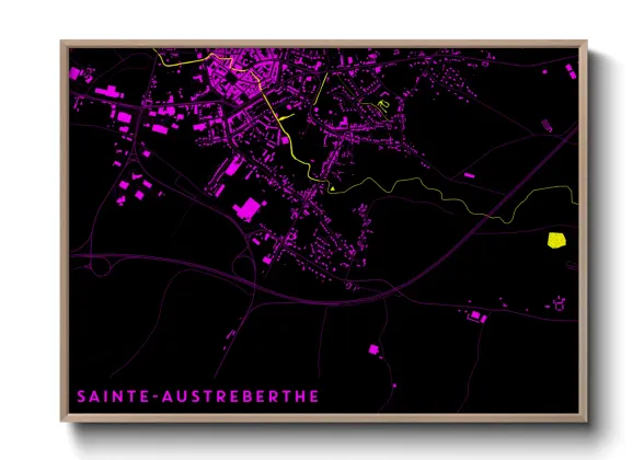 Une affiche de carte sur Sainte-Austreberthe