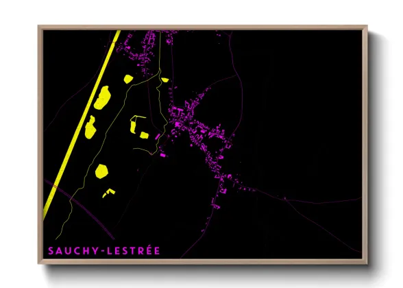 Une affiche de carte sur Sauchy-Lestrée